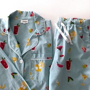 Bedhead PJs Organic Cotton Long Sleeve Classic PJ Set Holiday Cheer XS